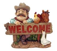 Design Toscano HF6122 Statuette de Bienvenue Western Cowboy Cody, Multicolore, 12.5 x 30.5 x 26.5 cm
