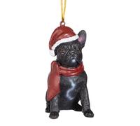 Design Toscano JH576324 Décorations de Noël - Noël de bouledogue français Ornements chiens de vacances