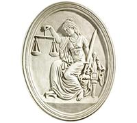 Design Toscano KY4040 Sculpture Murale de La Justice de la Cour de Old Bailey Blanc Cassé 4 x 42 x 52 cm