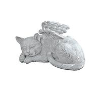 Design Toscano Mémorial Chat Pet Ange Statue Honorifique Pierre Tombale, 25.5 cm, polyrésine, pierre antique