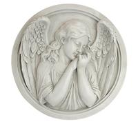 Design Toscano NG32473 Cocarde Pensées d’Un Ange Sculpture Murale Blanc cassé 2,5 x 30,5 x 30,5 cm