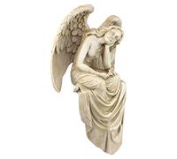 Design Toscano NG34725 Statue d’ange assis se reposant Moyen Ivoire 15 x 21,5 x 38 cm