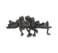 Design Toscano NY1435700 Lazy Daze Groupe de Grenouilles Assis sur Seuil Bronze 10 x 39,5 x 16,5 cm