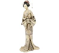 Design Toscano NY4500 Statue d'Okimono Geisha japonais Tenant un miroir Noir 12,5 x 15 x 37 cm