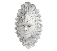 Design Toscano OS69872 Présence de Carnaval Sculpture Murale d’Homme Vert Blanc Cassé 7,5 x 29 x 45,5 cm