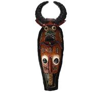 Design Toscano QL19713 Sculpture Murale Masques du Congo Buffle d'Afrique, Ton Bois, 5 x 10 x 30.5 cm