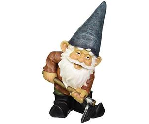 Design Toscano QM24337001 Statue de Gnome avec Houe Résine
