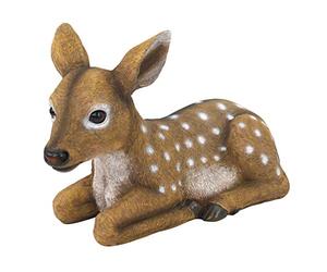 Design Toscano QM2787100 Statuette Bébé de Chevreuil Darby le Petit Faon de Forêt, Multicolore, 15 x 37 x 23 cm