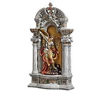 Design Toscano QS28022 Statue de La Niche de Saint Michel l’Archange Multicolore 7,5 x 21,5 x 39,5 cm