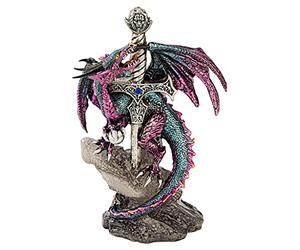 Design Toscano QS92707 Statue de Dragon Blade Multicolore 9 x 12,5 x 20,5 cm