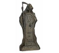 Design Toscano Repose en Morceaux Grim Reaper Pierre Tombale de Halloween Statue Décor Gothique de Jardin de Cimetière, 64 cm, polyrésine, pierre grise