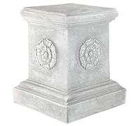 Design Toscano Rosette Anglaise Base de Socle Sculpturale pour Jardin, Grand 33 cm, polyrésine, pierre antique