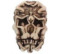 Design Toscano Sculpture murale Memento Mori Gothique Mori par l'artiste Monte M. Moore, 9 cm, ivoire antique