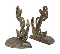 Design Toscano SP625 Serre-Livres Décoratifs en Fonte Ancres Maritimes, Or, 7.5 x 15 x 15 cm