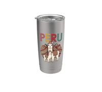 Design traditionnel du Pérou avec de jolis lamas en tricot Chullos Gobelet isotherme en acier inoxydable double paroi