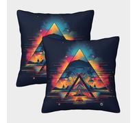Design Triangulaire - Art numérique Housse Coussin 2 Pièces Disponible Toutes Les Saisons Taie d'oreiller Décoratives Housses Coussins pour Canapé LiterieCanapé 40x40cm