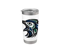 Design tribal aigle haïda - Pacific Northwest Indigenous Art Gobelet isotherme en acier inoxydable double paroi