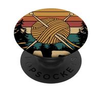 Design Tricot Femme Just One More Yarn PopSockets PopGrip Adhésif