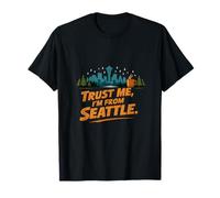 Design « Trust Me I'm from Seattle Coffee Skyline » T-Shirt