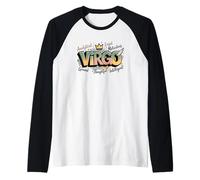 Design Typographique Coloré du Signe Astrologique Vierge Manche Raglan