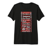 Design typographique des Aliments colombiens Plats Traditionnels emblématiques T-Shirt Haut de Gamme