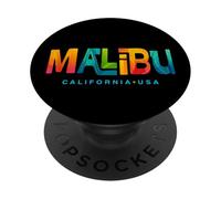 Design typographique rétro Malibu California PopSockets PopGrip Adhésif