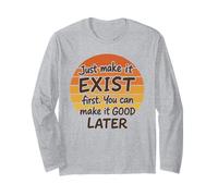 Design typographique Sunset Style Just Make It Exist Later Manche Longue