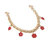 Design unique de fleurs et de fraises en forme de cœur - Accessoire de chaîne - Ajoute une touche de romantisme à votre sac à main