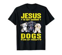 Design unique Jesus Is My Savior Dogs Are My Therapy T-Shirt