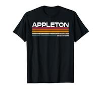 Design Urbain Vintage à Rayures rétro Appleton Wisconsin T-Shirt Graphique avec Valeur