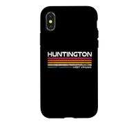 Design Urbain Vintage à Rayures rétro de Huntington en Virginie-Occidentale Coque pour iPhone X/XS