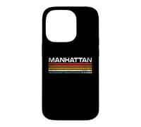 Design Urbain Vintage à Rayures rétro de Manhattan Kansas Coque pour iPhone 14 Pro