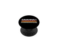 Design Urbain Vintage à Rayures rétro Savannah Georgia PopSockets PopGrip Adhésif