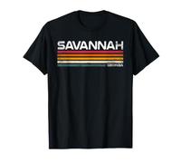 Design Urbain Vintage à Rayures rétro Savannah Georgia T-Shirt