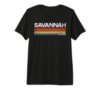 Design Urbain Vintage à Rayures rétro Savannah Georgia T-Shirt Haut de Gamme