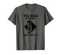 Design vélo de Route « The Road is Calling and I Must Go » T-Shirt