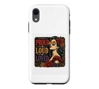 Design Vintage Arc-en-Ciel Proud Loud Loved LGBTQ Pride Coque pour iPhone XR
