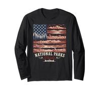 Design Vintage d'aventure en Plein air National Parks Pride Manche Longue