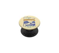 Design Vintage de Voyage du Minnesota en Silhouette PopSockets PopGrip Adhésif