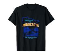 Design Vintage de Voyage du Minnesota en Silhouette T-Shirt