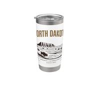 Design Vintage des Plaines Infinies du Dakota du Nord Gobelet isotherme en acier inoxydable double paroi