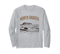 Design Vintage des Plaines Infinies du Dakota du Nord Manche Longue