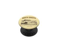 Design Vintage des Plaines Infinies du Dakota du Nord PopSockets PopGrip Adhésif