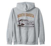 Design Vintage des Plaines Infinies du Dakota du Nord Sweat à Capuche