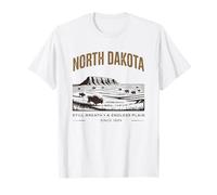 Design Vintage des Plaines Infinies du Dakota du Nord T-Shirt