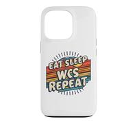 Design Vintage Eat Sleep WCS avec Humour et Danse Coque pour iPhone 13 Pro