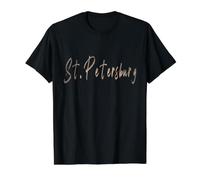 Design Vintage élégant de Saint-Pétersbourg Floride T-Shirt Graphique avec Valeur, Homme, Noir, S
