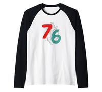 Design Vintage en Forme de cœur rétro « Born in 1976 » Manche Raglan