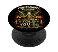 Design Vintage Humoriste pour Théoriciens du Complot PopSockets PopGrip Adhésif