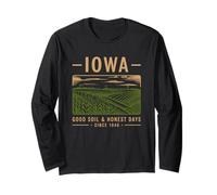 Design Vintage Iowa : Fierté et Terres Fertiles Manche Longue